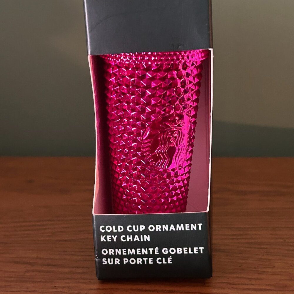 STARBUCKS SOLID PINK KEYCHAIN ORNAMENT NEW IN BOX